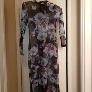 "Long sleeve sheer dress"